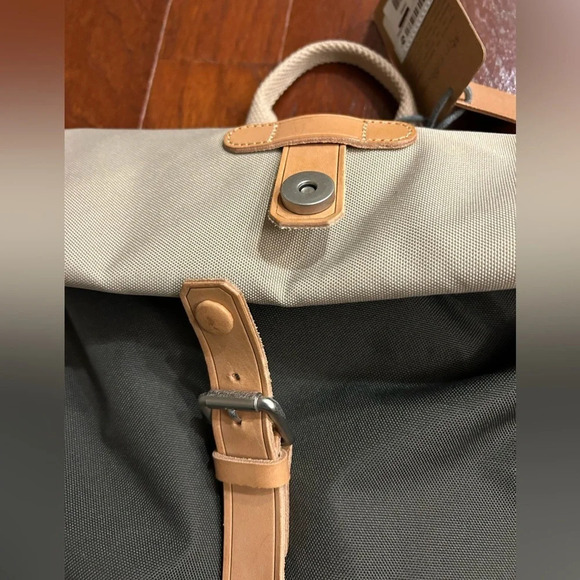 New Laptop Backpack leather trimmed thick canvas water resistance foldable - Picture 8 of 13